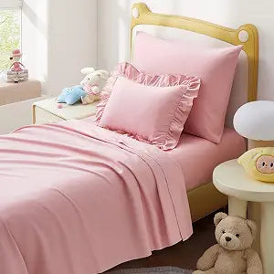 4 Piece Soft Toddler Sheet Set, Light Pink