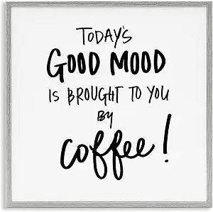 Coffee Mood Kitchen Humor, 12 x 12 Inch Framed Gicle Print