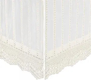 Crane Baby Off White Lace Scallop Crib Skirt, 28 X 52 X 8, Ivory Crib Bed Skirt, 100% Cotton Scalloped Lace Crib Dust Ruffle, Neutral Nursery Crib Bedding, Cream Crib Skirt, Neutral Nursery Decor