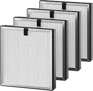 4 Pack APH3000 Replacement Filter Compatible with KNKA APH3000 Air Purifier, 3-in-1 HEPA Filter with CarbonTech Filters 99.97% of Pollen, Dust, Pet Dander, Smoke, Odors
