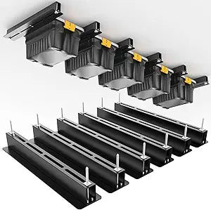 Heavy Duty Ceiling Storage Rack,Overhead Garage Storage Rack,Powder Coated Tote Storage Racks for Garages, Sheds, Storerooms (6 PCS, for 5 Bins)