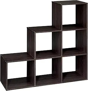 ClosetMaid Cubeicals 3-2-1 Cube Storage Shelf Organizer Bookshelf - Vertical/Horizontal, Easy Assembly - Espresso Wood Finish