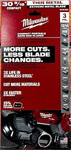 Milwaukee 48-39-0631 30-9/16" 12/14 TPI Compact Extreme Thick Metal Band Saw Blade 3 Pack