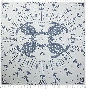 Sand Cloud Extra Large Turkish Beach Towel - Sand Resistant - 100% Organic Turkish Cotton Yarn - Quick Dry Towel for Beach Blanket or Bath - As Seen on Shark Tank - Marine Life (Prism Turtles XL)