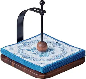 South American Rain Wood Napkin Holder for Table - Nordic Style Wooden Cocktail Napkin Holder Fits 5-7" Napkins - Windproof Dispenser for Kitchen, Coffee Bar, Cocktail Bar (Gift Idea)