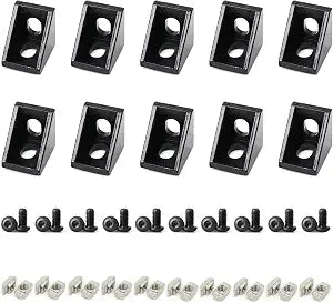 10 Sets 2020 Aluminum Extrusion Hardware Accessories Corner Bracket