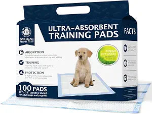 American Kennel Club Scented Puppy Training Pads with Ultra Absorbent Quick Dry Gel  22 x 22 Pee Pads for Dogs - Grass Scented - 100 Count