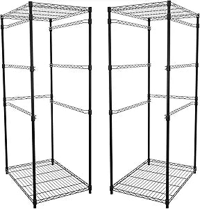 SafeRacks 2 Pack 5-Tier Steel Tote Rack - Maximize Space, Declutter, Organization, NSF Certified, Bin Storage for Garage, Pantry, Kitchen, Workspace, 5 Shelves, 31 x 23 x 68, Black