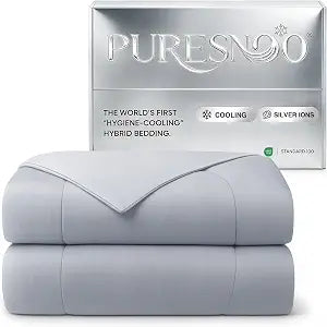 Cooling Comforter, Silver Infused Cooling Blanket for Hot Sleepers, Lightweight & Breathable Comforter for All Season, Dual-Sided Cool Tech Blanket for Night Sweats (Gray, King/Cali King)