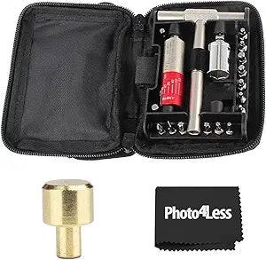 Fix It Sticks Tightening +/- 10% Accurate 15-65 inch-lbs All-In-One Torque Driver Tool Kit w/T-Way Wrench Bits Socket Adapters Bundle Brass Hammer Head Steel Insert Bit