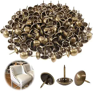 Keadic 250Pcs 5/8" Antique Upholstery Tacks, Bronze Furniture Nails Pins Furniture Push Pins Thumb Tacks Round Head Upholstery Pins Decorative Furniture Push Pins for DIY Projects