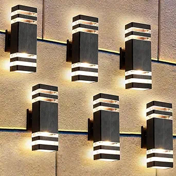 6 Pack Outdoor Lights, 14W IP65 3000K 1100LM Warm White Porch Lights, Aluminum for House Porch Patio Garage