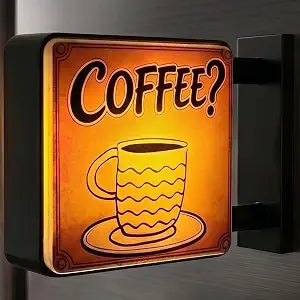 Mini Coffee Shop Magnets for Fridge with LED Light for Coffee Bars