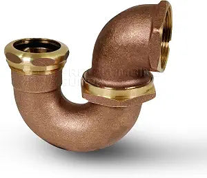 Highcraft Brass Trap LA Pattern Trap 1-1/2" IPS x 1/-1/2" Basin Sink Waste Trap, Brass Sink Trap for Bathroom Sink, Kitchen Sink, Utility Sink Tubular Drain Applications, Brass Drain Trap w/Nut