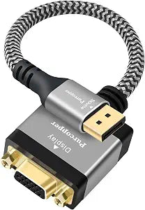 DisplayPort to VGA Adapter, DP Male (Source) to VGA Female (Screen) Gold-Plated Plug & Aluminum shell Converter Connector Supports 1080p@60Hz Compatible with Monitor, PC, Laptop, Desktop, Projector