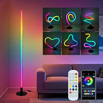 Corner Floor Lamp with Transformable Design, LED Corner Lamp