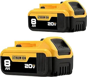 Upgraded 8.0Ah 2-Pack 20V MAX Battery Compatible with Dewalt Cordless Tools-DCB200 DCB208 DCB206 DCB204 DCB203 DCB180 with LED Indicator(Not Made in Dewalt)