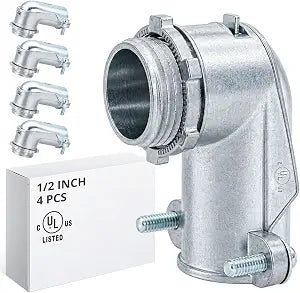 1/2 Inch 90 Degree Squeeze Connectors, 4 Pack