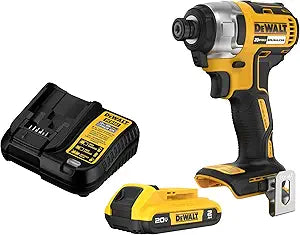 DEWALT 20V MAX Impact Driver, 1/4 Inch, Battery and Charger Included (DCF787D1)