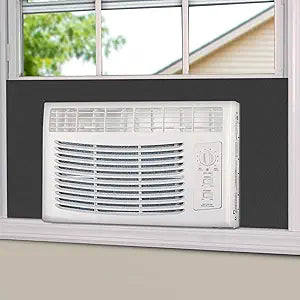 BJADE'S Window Air Conditioner Side Insulated Foam Panel,Full Surround Panels Window Seal Kit, Summer and Winter Heat and Draft Insulating 48in W,Black