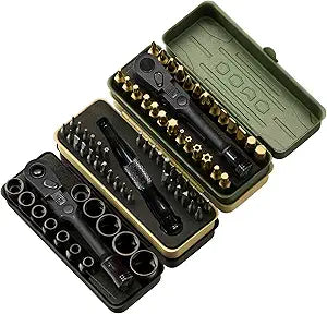 KESI Tool Torx Bit Set 77-Piece, Fully Armed Bits Ratchet Set with 13-Piece 1/4" Dr. Low Profile Sockets, 1/4" Dr 29-piece, and 35-piece Multi Function Bit Set