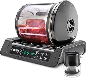 STX International Chef's Elite Vacuum Marinator & Tumbler | Marinate Meat & Vegetables in 15 Minutes | Adjustable Timer | Auto Shut-Off | Meat Tenderizer Included