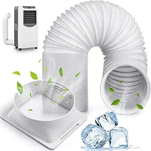 Outus 5.9'' Diameter 80'' Long Portable Air Conditioner Hose with Square Exhaust Hose Tube Adapter Portable Air Conditioner Ducting Parts