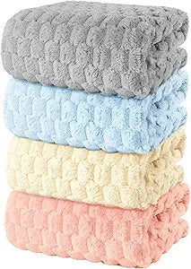 4 Pack Microfiber Bath Towels Large, Super Absorbent, Quick Dry, Plush and Fluffy, 27.5 x 55, Luxury Towel Set for Bathroom, Spa, Gym, Travel - Mixed Colors