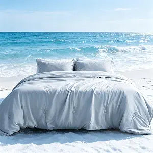 Cooling Comforter Queen Size  Lightweight Cooling Blanket for Hot Sleepers, Breathable Summer Comforter for Night Sweats, Soft Ice Cooling Fabric Bedding All Season Use, Grey