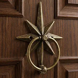 Shimeyao Antique Brass Bethlehem Star Door Knockers for Front Door