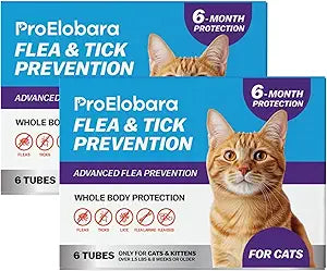 Topical Flea and Tick for Cats & Kittens: Waterproof Topical Cat Flea and Tick  Fast-Acting & Long - Lasting at Home Control for Cats Over 1.5 lbs and 8 Weeks or Older  12-Dose Supply