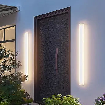 2 Pack 39.4In Long Outdoor Wall Light,Modern Outdoor Wall Sconces IP65 Waterproof Linear Exterior Wall Lights 3000K for Porch House Courtyard(White)