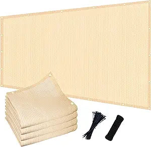 POYEE 90% Sun Shade Cloth with Grommets, 12' x 24' Pergola Shade Cover for Outdoor Patio, Garden, Deck, Backyard, Beige
