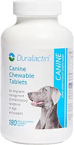 PRN Pharmacal Duralactin Canine Chewable Tablets - Joint Health Supplement for Dogs & Puppies - Pet Mobility Support - Vanilla Flavored Chews - 180 Count