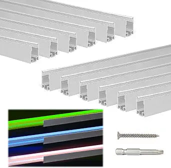 Muzata 12 Pack 16.5" Square Aluminum Rope Light Track U123