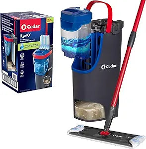 O-Cedar H2prO Flat Mop System | Quick Everyday Cleaning | Dual-Tank Fresh Water System | Machine Washable Reusable Microfiber Mop Pad | Safe on Hardwood, Tile & Vinyl Floors