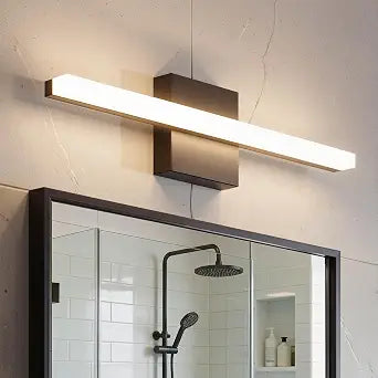 Bojim 16 Inch Modern LED Bathroom Vanity Light Over Mirror, 5 CCT Lampara para BaO Sobre Espejo, Black Linear Bathroom Wall Lighting Fixtures, 10W 880LM Vanity Mirror Light Bar for Restroom