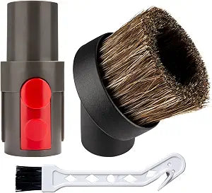 Round Vacuum Dust Attachments Compatible for Dyson V8 V15 V10 V11 V7 Vacuum CleanerHorse Hair Vacuum Brush Accessories Replacement for Dyson Brush Attachment