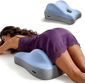 Couples Butt Cushion Pillow for Intimacy, Low-Profile Ergonomic Memory Foam Pillow for Bed, Home Pillows for Sitting and Lying, Recovers After Impact, Provides Intimacy Support (Double Blue)