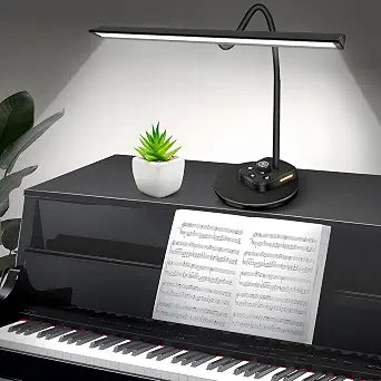 Piano Light, Upgraded LED Piano Lamp for Grand/Upright & Digital Pianos, Music Stand Lamp with Adjustable Gooseneck, Auto-Off Timer, 5 Color Modes Dimmable & USB Charging Port Eye-Care Desk Light