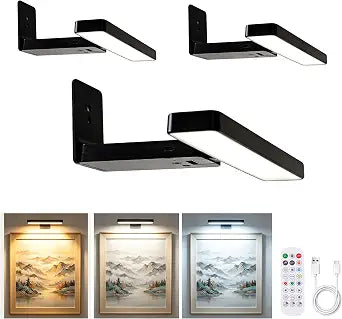 3 Pack Picture Light for Wall, Magnetic LED Display Light with Remote