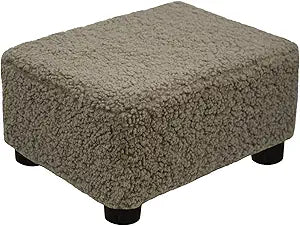 CAROLMADE Small Foot Stool Ottoman Footstool with Legs Under Desk Footrest for Living Room Bedroom and Office, Soft Coffee