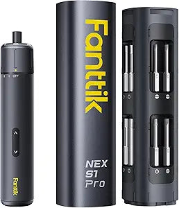Fanttik S1 Pro Electric Screwdriver, Power Screwdriver with16 S2 Steel Bits, 3 Torque Settings, Max 6 N.m, 2000mAh Battery, LED Light & 1/4''Hex, Ideal Tool for Furniture & Gaming PC
