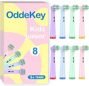 Kids Replacement Heads Compatible with Braun Oral B Electric Toothbrush, Extra Soft Replacement Toothbrush Heads for Gentle Care, Kids Toothbrush Heads are for Ages 3+ and 6-12, 8 Count