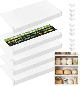 Wire Rack Covers for Shelves, 24*16 inch Wires Shelf Cover, Shelfs Covers for Wire Shelving, Easy to cut Install Wires Shelf 0.31-inch Thick Moisture Durable Shelfs Liner for Kitchen, Pantry White