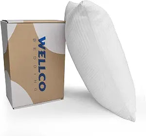 WELLCO Extra Firm Pillow Queen Size 28 x 18 inch, Bed Pillow with Adjustable Insert and 1 Cooling Pillowcase, Not Only Provides Stronger Support But Aslo Comfortable