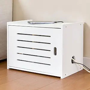 WiFi Router Storage Cabinet, WiFi Box Hider with Cable Management