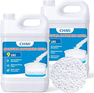CHMI Moisture Absorber Refill Beads (18 LBS)  Universal Calcium Chloride Refills for Dehumidifier Buckets  High-Capacity Odor Eliminator for Basements, Closets, RVs & Laundry Rooms  Fragrance Free.