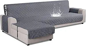 VANSOFY Upgraded Sectional Couch Covers 100% Waterproof L Shaped Sofa Slipcover Reversible Chaise Lounge Cover for Sectional Sofa Furniture Protector Cover for Pets Dog Cat(X-Large, Dark Gray)