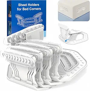 Bed Sheet Holders for Corners  4Pcs Upgrade Bed Sheet Grippers,No More Loose Sheets or Wrinkles,Lock Sheet Holders, Heavy Duty Bed Sheet Clips, Fit All Mattress Easy Install